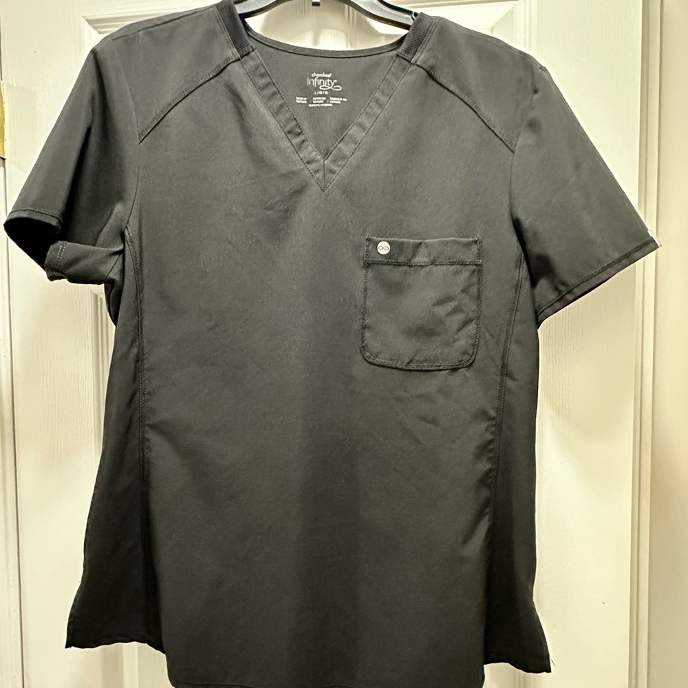 Cherokee Infinity Black V-Neck Top and bottom scrub set